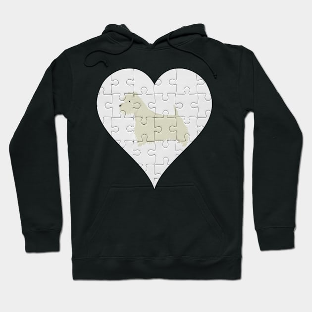 West Highland White Terrier Heart Jigsaw Pieces Design - Gift for West Highland White Terrier Lovers Hoodie by HarrietsDogGifts